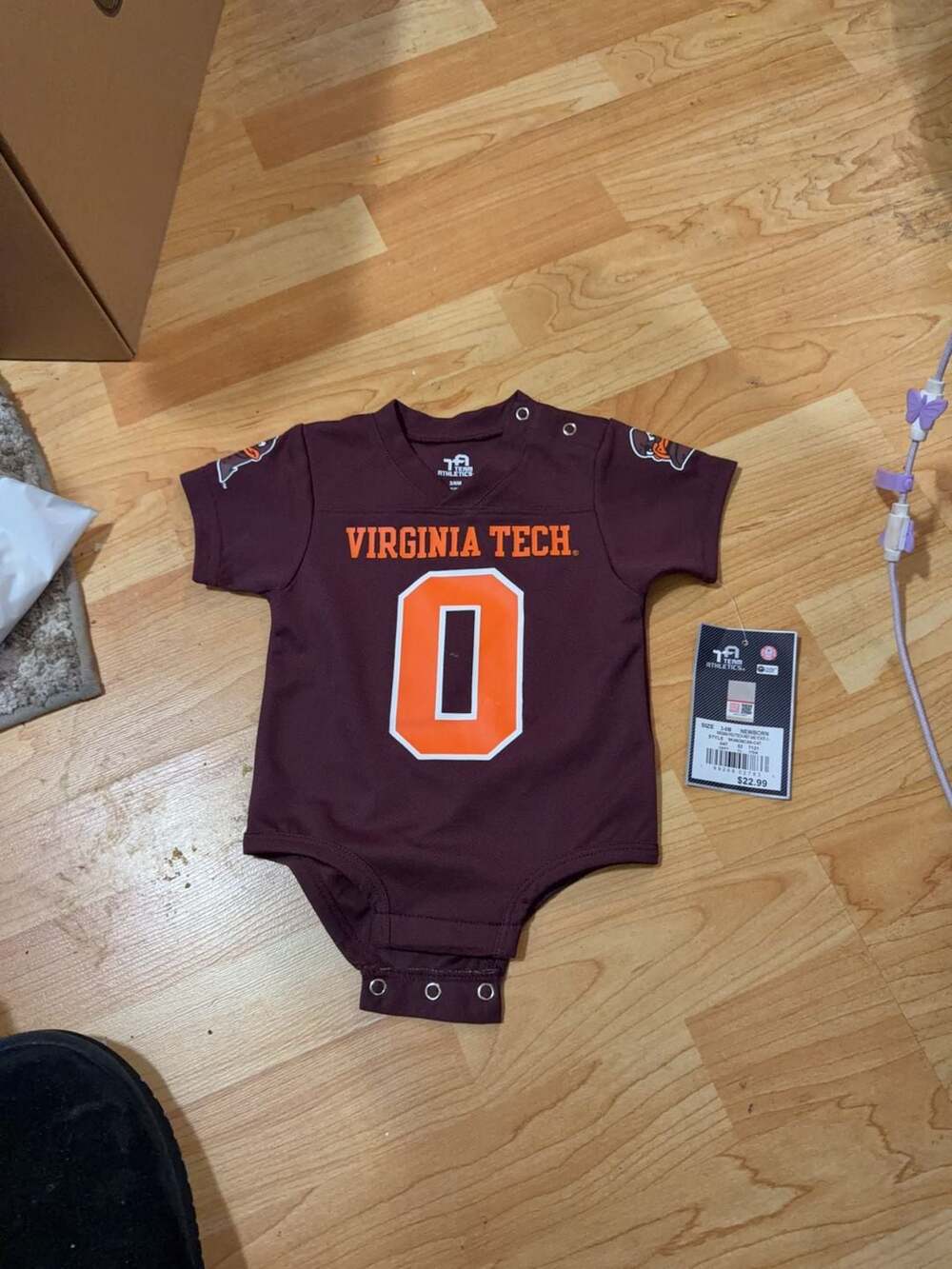 Team Athletics Virginia Tech Hokies Newborn Baby Bodysuit Jersey